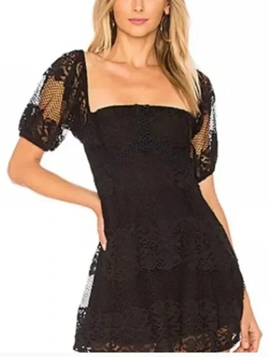 Free People Black Lace Mini dress - Picture 1 of 4